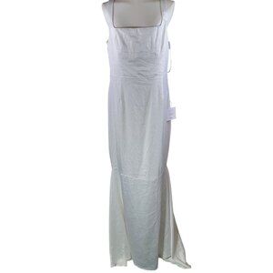 Lulus White Maxi Dress Square Neck Sleeveless Formal Gown Bridesmaid Size XL